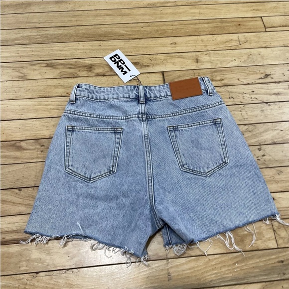 PRINCESS POLLY Denim Shorts Womens 6 Light Blue Fringe Hem Boho Beach Jean NEW - Picture 2 of 16